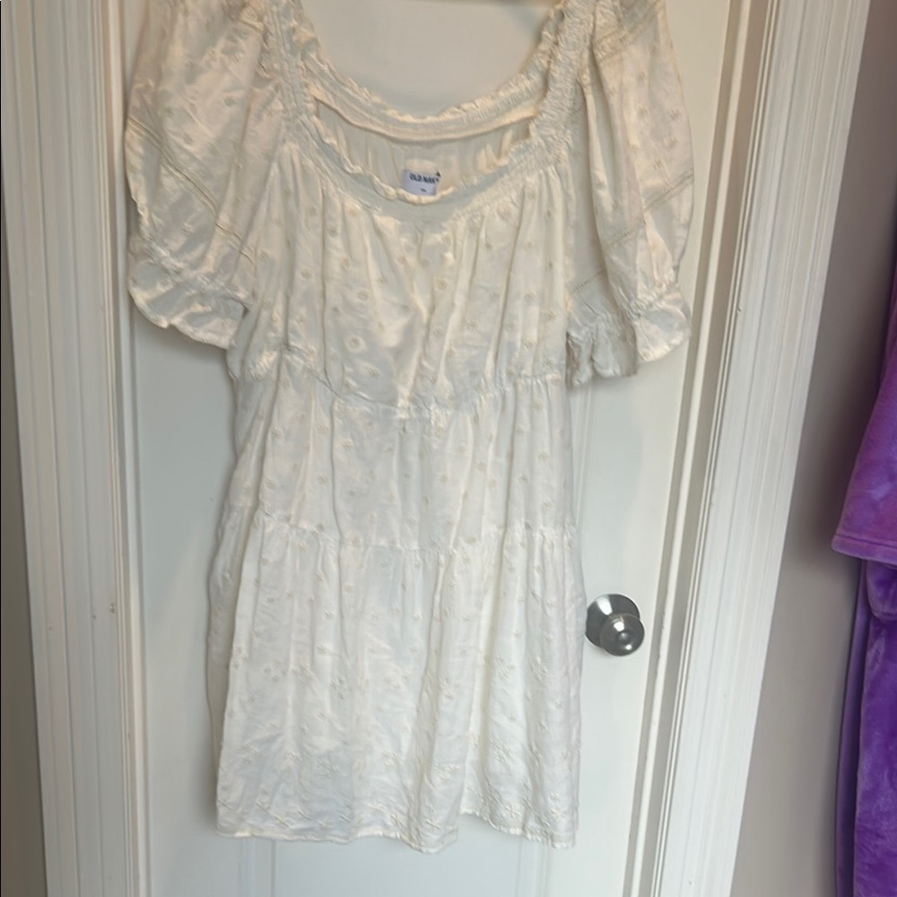 White Puff Sleeve Dress